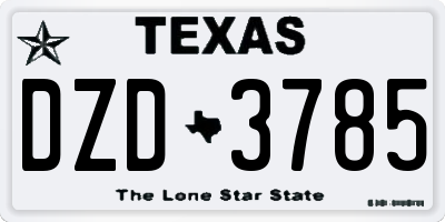 TX license plate DZD3785