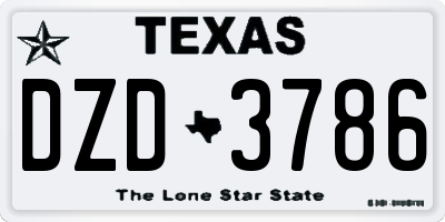 TX license plate DZD3786