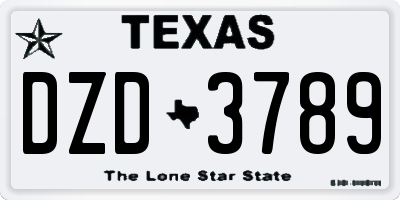 TX license plate DZD3789