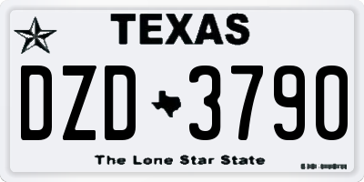TX license plate DZD3790