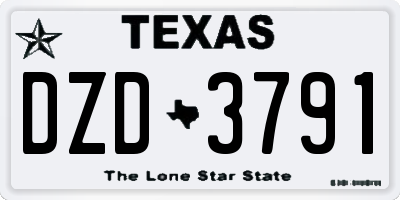 TX license plate DZD3791