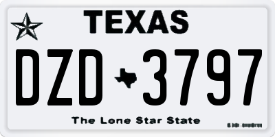 TX license plate DZD3797