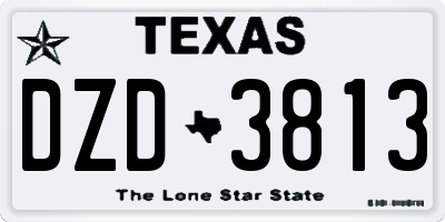 TX license plate DZD3813
