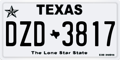 TX license plate DZD3817