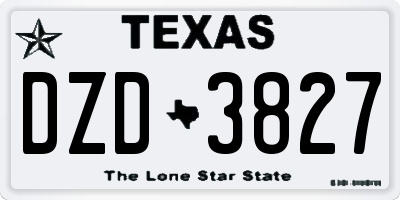 TX license plate DZD3827
