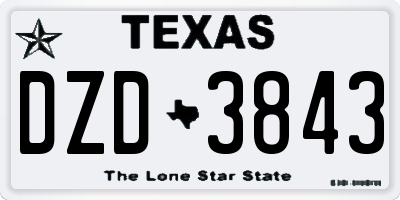 TX license plate DZD3843
