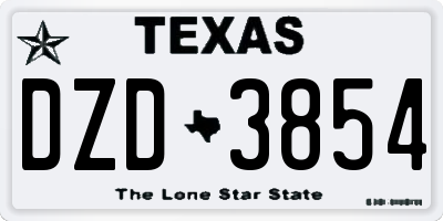 TX license plate DZD3854