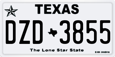 TX license plate DZD3855