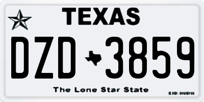 TX license plate DZD3859