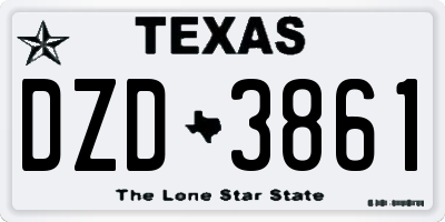 TX license plate DZD3861