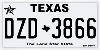 TX license plate DZD3866