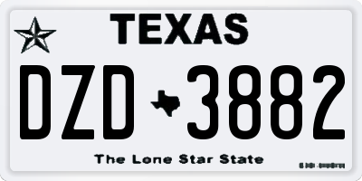 TX license plate DZD3882