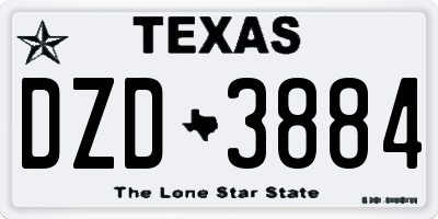 TX license plate DZD3884