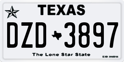 TX license plate DZD3897