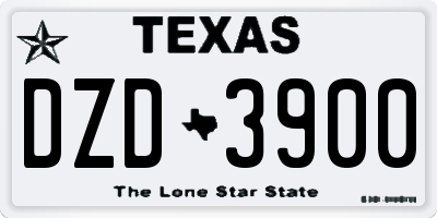 TX license plate DZD3900