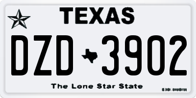 TX license plate DZD3902