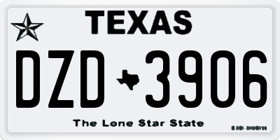 TX license plate DZD3906