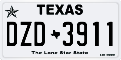 TX license plate DZD3911