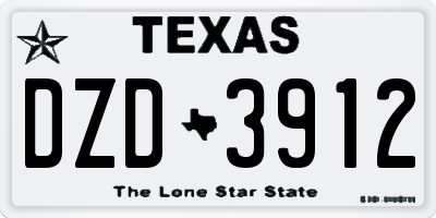 TX license plate DZD3912