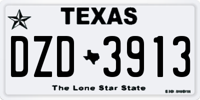 TX license plate DZD3913