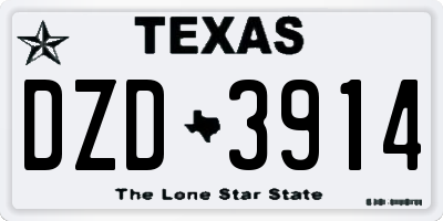 TX license plate DZD3914