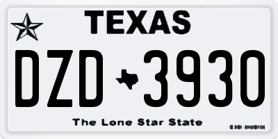 TX license plate DZD3930