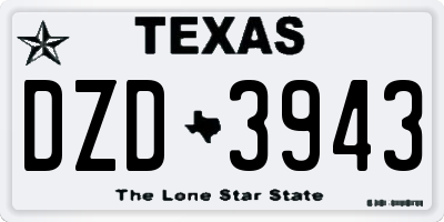 TX license plate DZD3943
