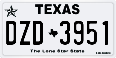 TX license plate DZD3951
