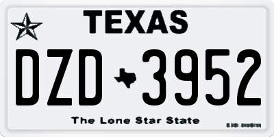 TX license plate DZD3952
