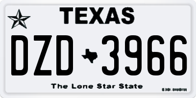 TX license plate DZD3966