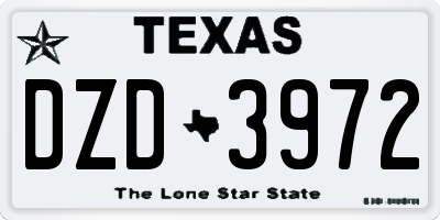 TX license plate DZD3972