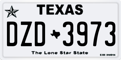 TX license plate DZD3973