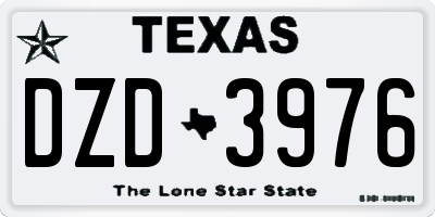 TX license plate DZD3976