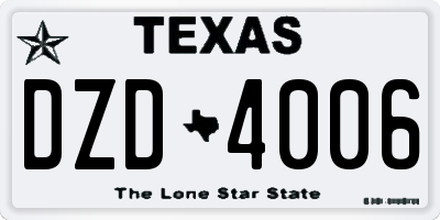 TX license plate DZD4006
