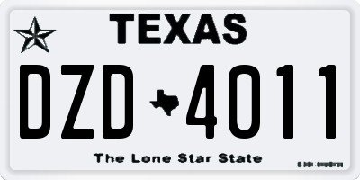 TX license plate DZD4011