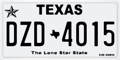TX license plate DZD4015