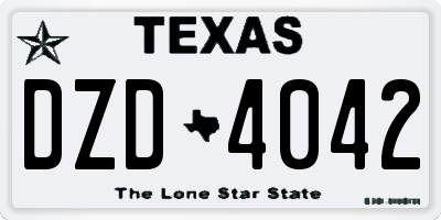 TX license plate DZD4042