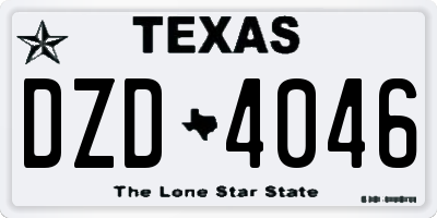 TX license plate DZD4046