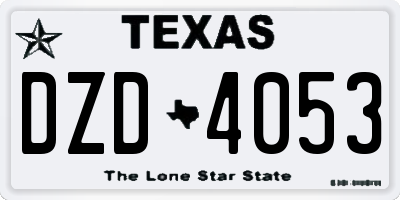 TX license plate DZD4053