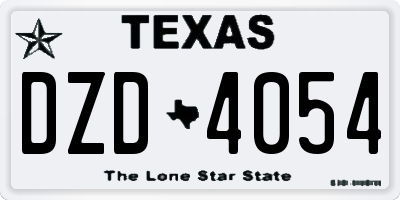 TX license plate DZD4054
