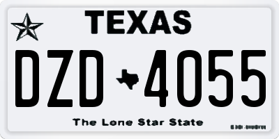 TX license plate DZD4055