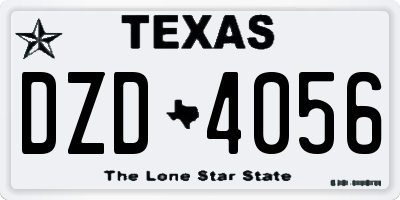 TX license plate DZD4056