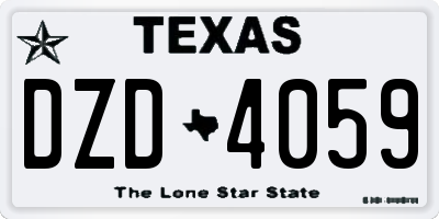 TX license plate DZD4059