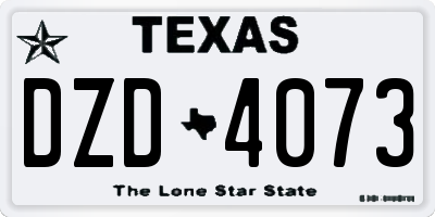 TX license plate DZD4073