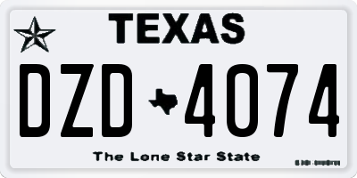 TX license plate DZD4074