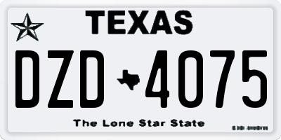 TX license plate DZD4075