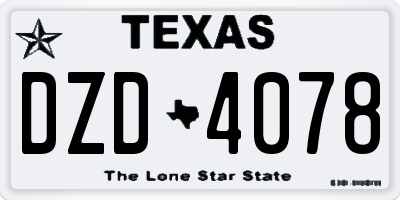 TX license plate DZD4078
