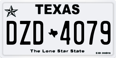 TX license plate DZD4079