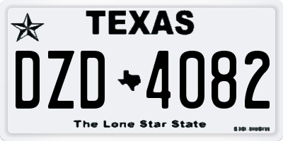 TX license plate DZD4082
