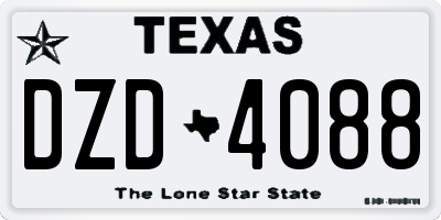 TX license plate DZD4088